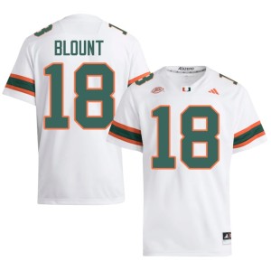 White 2026-27 #18 Armondo Blount Mens UM Hurricanes College Football Jerseys 182366-435