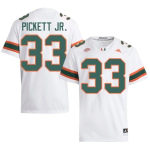 White Booker Pickett Jr. Men #33 Stitched Miami College Football Jerseys 306815-786