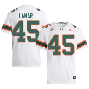 White College Football Replica Men Miami Hurricanes #45 Braylon Lamar Jerseys 234177-180