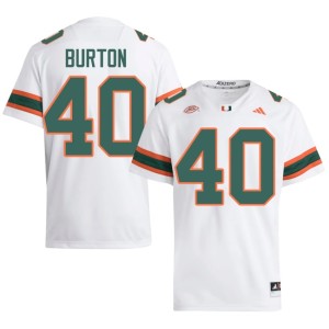 White Brennan Burton The U Stitched Men's #40 College Football Jersey 880923-885