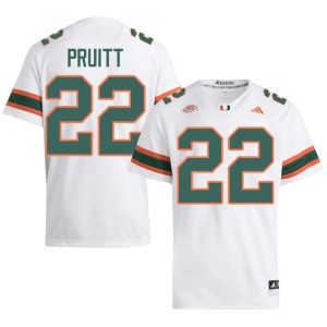White College Football Cam Pruitt UMiami Hurricanes University Men's #22 Jersey 212153-356