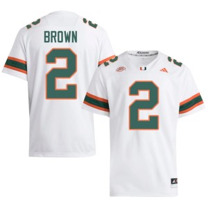 White Damari Brown Mens UMiami Hurricanes #2 College Football High School Jerseys 481950-987