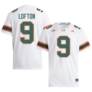 White Elija Lofton #9 Men's Miami Stitched College Football Jerseys 217857-212