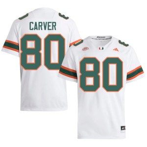 White University Hunter Carver Mens Miami #80 College Football Jerseys 439180-697