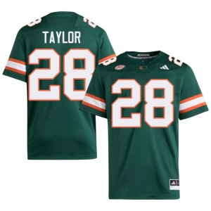 Green Men Canes #28 Isaiah Taylor College Football Embroidery Jerseys 615882-655