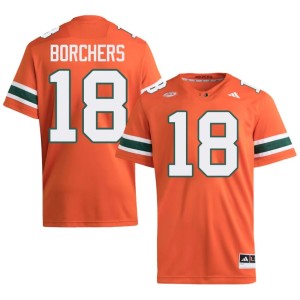 Orange #18 Canes Men's College Football NCAA Joe Borchers Jersey 319989-305