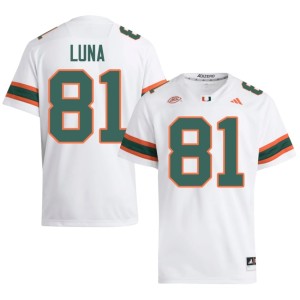 White Men Miami Riply Luna College Football High School #81 Jerseys 373502-485