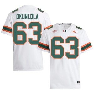 White Samson Okunlola University of Miami Men's #63 High School College Football Jersey 262870-846