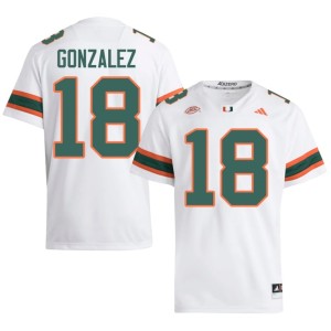 White Vinny Gonzalez Embroidery Men College Football #18 UM Jerseys 672189-796