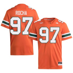 Orange Men's #97 College Football UM Hurricanes High School Will Rocha Jersey 333469-664