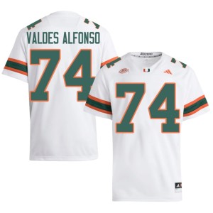 White Men College Football #74 Embroidery Yerovi Valdes Alfonso The U Jersey 359005-625