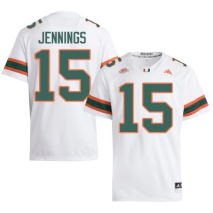 White Men #15 College Football Alumni UMiami Brody Jennings Jersey 972267-717