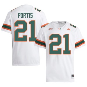 White Embroidery Camdin Portis College Football Mens UMiami #21 Jerseys 920171-189
