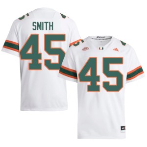 White University College Football Mens University of Miami #45 Darrin Smith Jerseys 400799-190