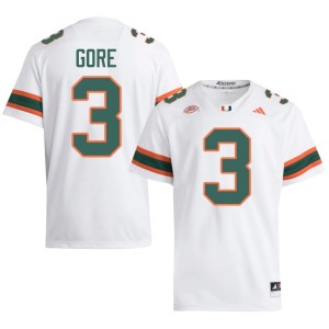 White Limited Hurricanes #3 Men's College Football Frank Gore Jersey 149735-409