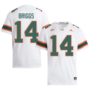 White #14 Men's Alumni College Football Israel Briggs Miami Hurricanes Jersey 585943-920
