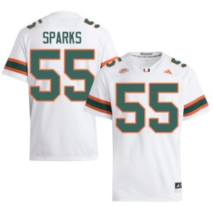 White Men's College Football JJ Sparks #55 NCAA Canes Jersey 160137-103