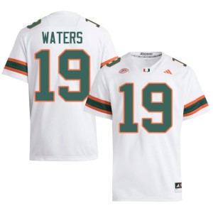 White Men Miami Jaelen Waters #19 Stitched College Football Jersey 826147-995