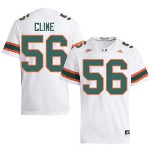 White College Football Stitched Johnathan Cline Men's #56 Miami Hurricanes Jerseys 498238-566