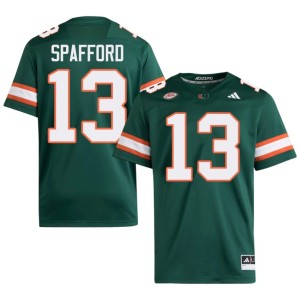 Green Men UMiami Hurricanes College Football #13 Vance Spafford Stitched Jerseys 816951-926