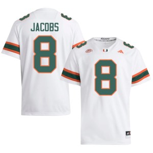 White Player #8 College Football UMiami Hurricanes Vandrevius Jacobs Mens Jerseys 278211-158