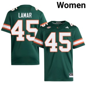 Green College Football Braylon Lamar #45 Women's Miami of Florida Game Jerseys 723138-490