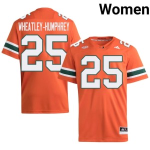 Orange Limited #25 College Football UMiami Hurricanes Chris Wheatley-Humphrey Womens Jerseys 168278-170