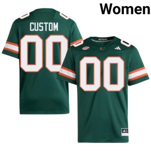 Green Women's Alumni #00 UMiami Hurricanes College Football Custom Jersey 855224-650
