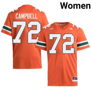 Orange #72 Demetrius Campbell Women's UM College Football High School Jersey 776352-797
