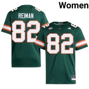 Green Women #82 Replica Canes Dylan Reiman College Football Jersey 355908-492