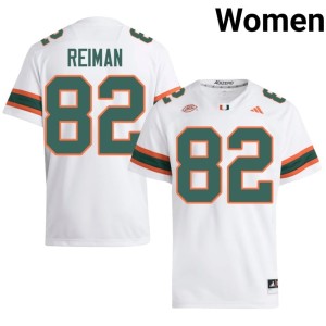 White Women Dylan Reiman College Football NCAA #82 UM Hurricanes Jersey 203624-269
