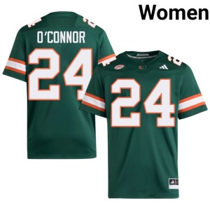 Green Official Ethan O'Connor Women's College Football UMiami Hurricanes #24 Jersey 640565-294