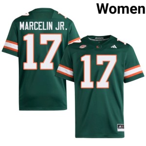 Green College Football Ezekiel Marcelin Jr. Replica Canes Women #17 Jersey 310682-759