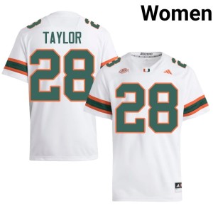 White College Football #28 Women Alumni Hurricanes Isaiah Taylor Jersey 632659-768