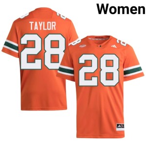 Orange College Football #28 Embroidery Canes Isaiah Taylor Women Jerseys 739419-248