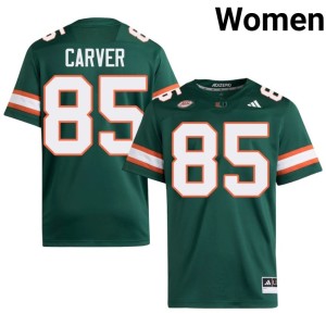 Green Official #85 Jackson Carver UMiami Hurricanes Women's College Football Jersey 323159-230