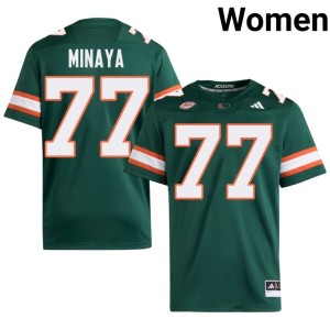 Green Limited College Football Women #77 Miami Juan Minaya Jerseys 426523-294