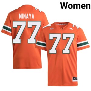 Orange Womens Juan Minaya College Football #77 Alumni UMiami Hurricanes Jersey 841786-131