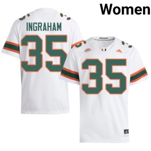 White Canes #35 College Football 2026-27 Monroe Ingraham Women's Jersey 158485-790