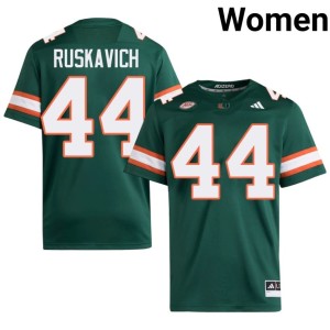 Green Women's NCAA College Football Owen Ruskavich #44 Miami Jersey 207243-120