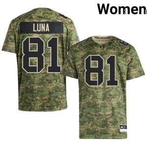 Camo College Football Women #81 Riply Luna Hurricanes Official Jersey 881832-231