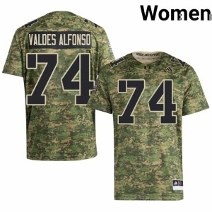 Camo College Football #74 Stitched Women Miami Yerovi Valdes Alfonso Jerseys 759836-419