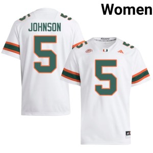 White #5 Player Women Andre Johnson College Football UM Jersey 828212-776