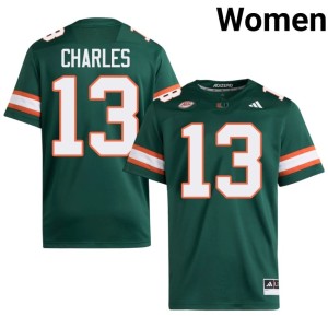 Green #13 College Football Asharri Charles The U Player Womens Jerseys 382115-911