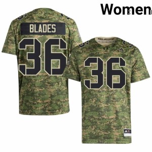 Camo UM Hurricanes #36 Womens Replica College Football Bennie Blades Jerseys 652440-739