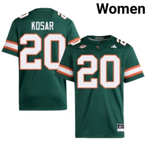 Green College Football Bernie Kosar #20 2026-27 Miami of Florida Women's Jerseys 526801-309