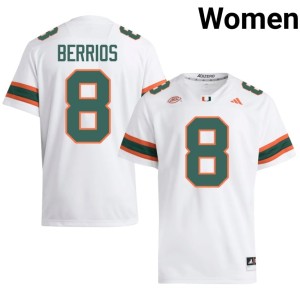 White College Football Womens Braxton Berrios Hurricanes Replica #8 Jerseys 557163-499