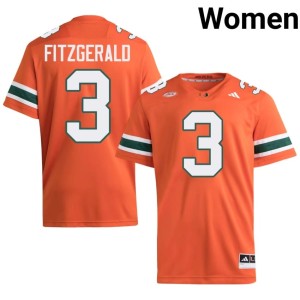 Orange #3 College Football Womens Miami Bryce Fitzgerald Replica Jersey 488712-499