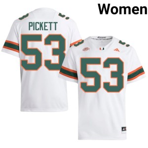 White Canon Pickett #53 2026 Women's College Football UM Hurricanes Jerseys 164906-968
