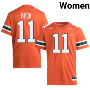 Orange Carson Beck Women College Football #11 High School Miami Jersey 356277-979